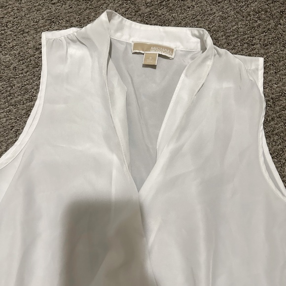 Michael Kors - White Wrap Tank Top Blouse with Waist Tie - Size Small - Picture 2 of 4